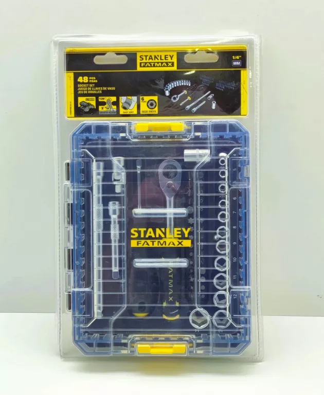 ZESTAW KLUCZY NASADOWYCH Z GRZECHOTKĄ STANLEY 48 PCS