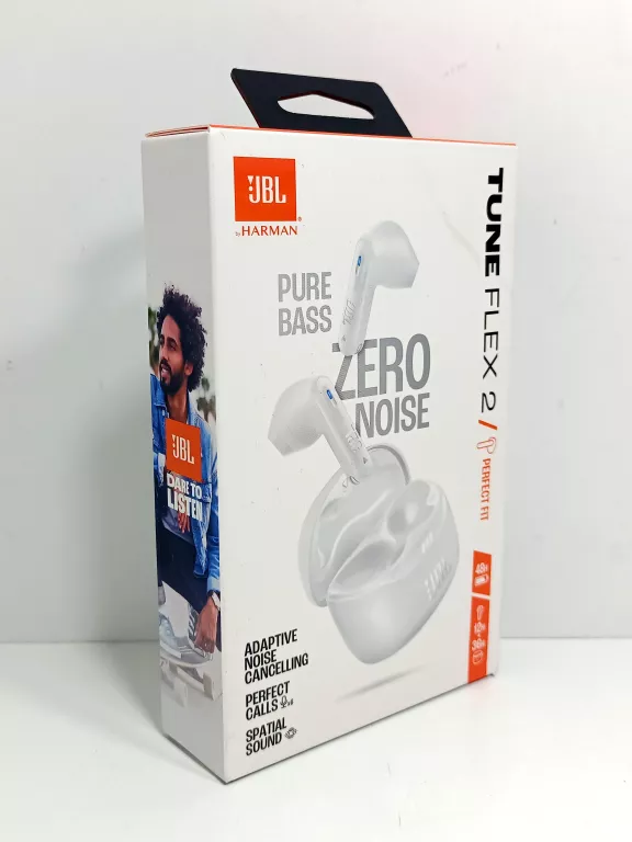SŁUCHAWKI DOUSZNE JBL TUNE FLEX 2 ANC WODOODPORNE BIAŁY