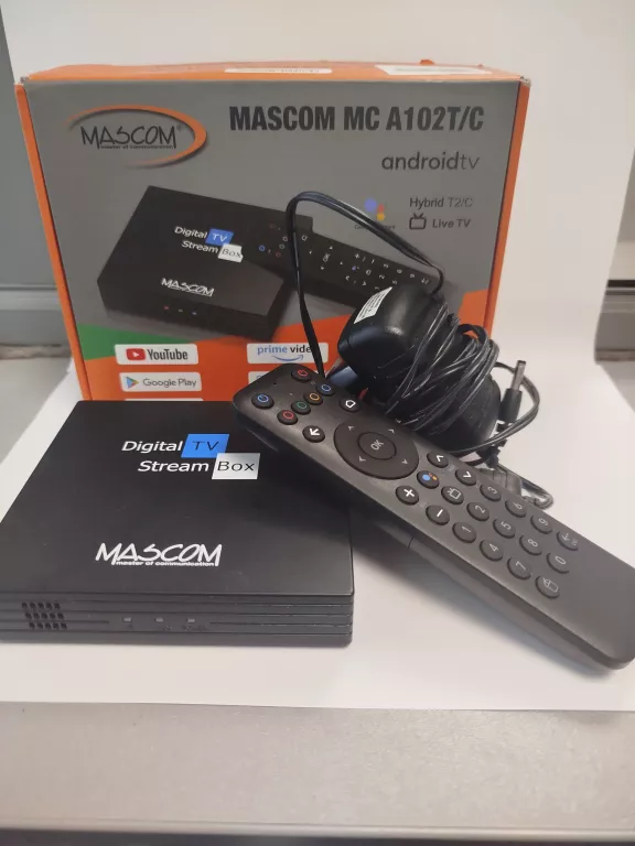 MASCOM MC A102T/C ANDROID TV 10.0 BOX 4K Z TUNEREM ZESTAW