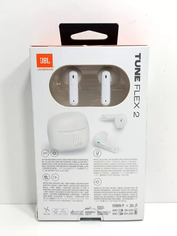 SŁUCHAWKI DOUSZNE JBL TUNE FLEX 2 ANC WODOODPORNE BIAŁY
