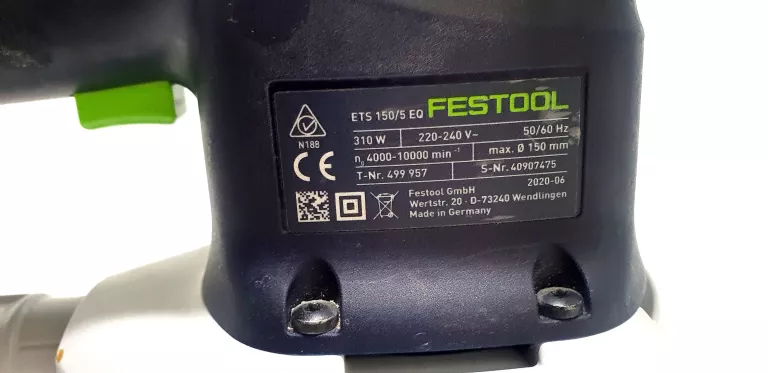 SZLIFIERKA MIMOŚRODOWA FESTOOL ETS 150/5 EQ ROK 06.2020 310W 150MM