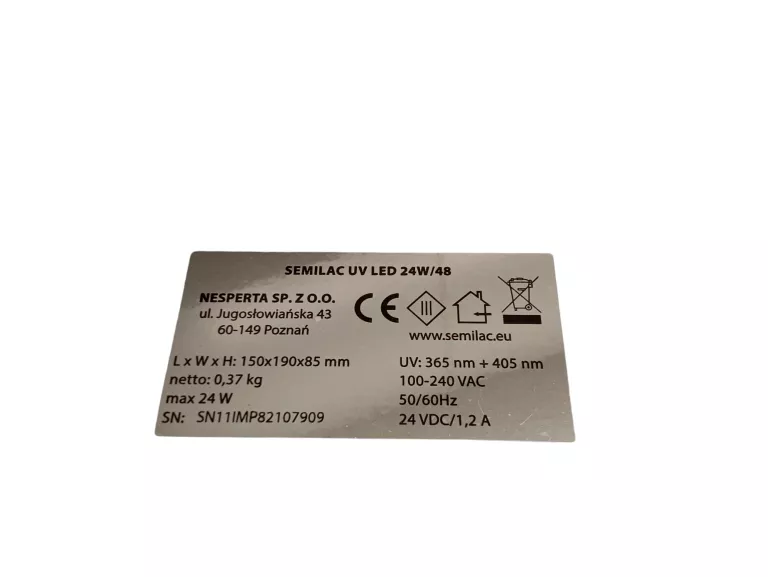 LAMPA SEMILAC UV LED 24W/48