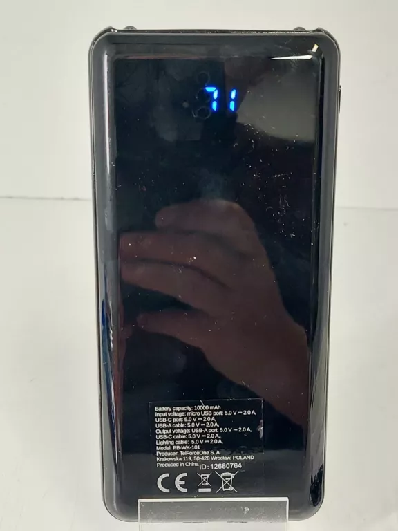 POWER BANK 10000 MAH 3 RODZAJE KABLI USB-C + LIGHTNING + MICROUSB ALL-IN-1