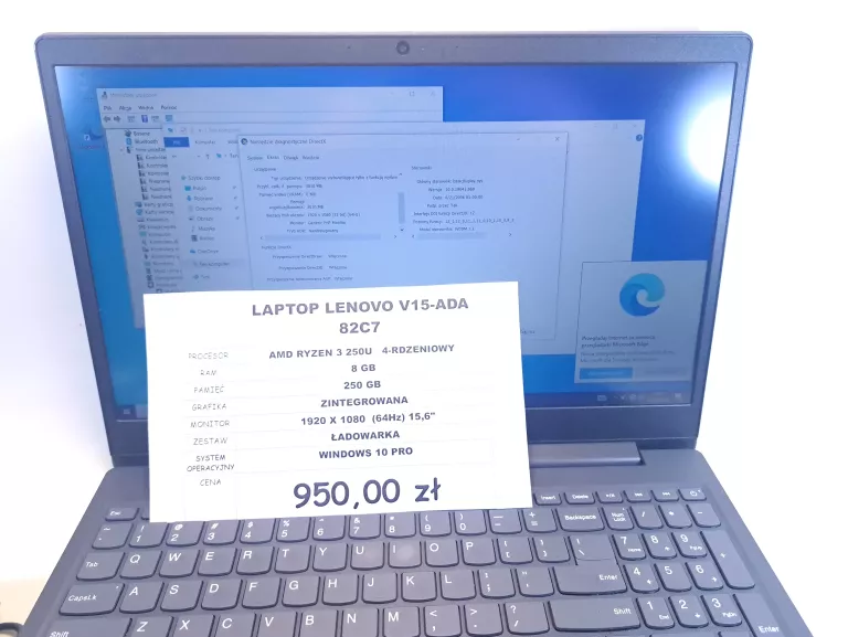 LAPTOP LENOVO V15-ADA 82C7 + ŁADOWARKA