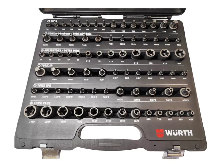 WURTH ZESTAW NASADEK TX 1/4+3/8+1/2CALA 77 ELEM. - KOMPLET