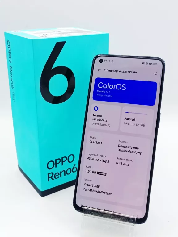 SMARTFON OPPO RENO6 5G 8 GB / 128 GB 5G CZARNY