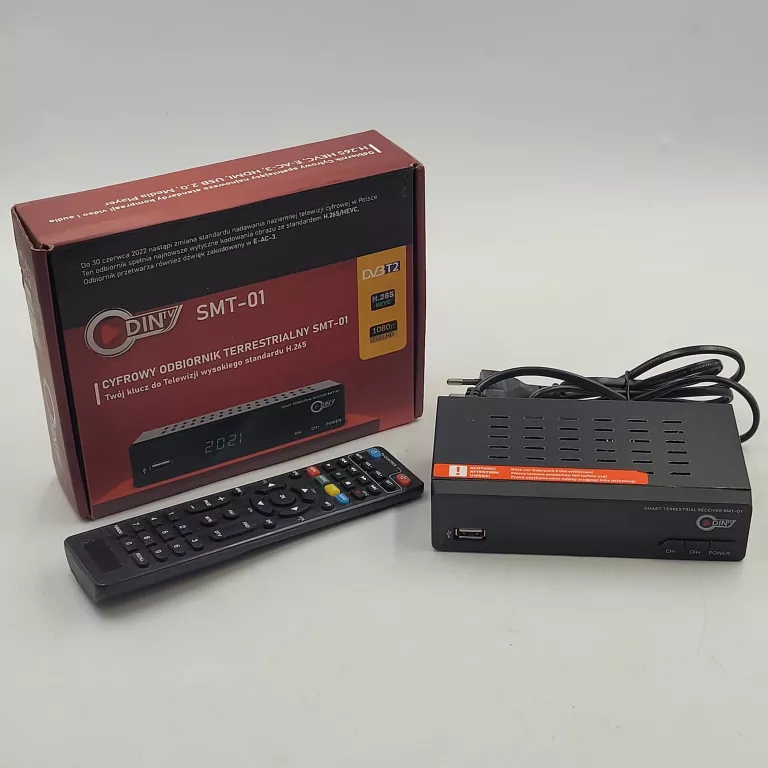 DEKODER DVBT2 DIN TV SMT-01 KOMPLET! POLECAM!