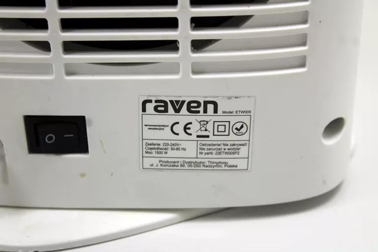 TERMOWENTYLATOR RAVEN ETW005 1500W