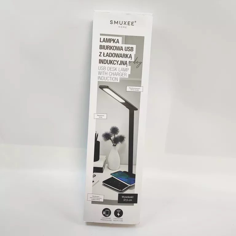 SMUKEE LAMPKA BIURKOWA USB Z ŁADOWARKĄ INDUKCYJNĄ