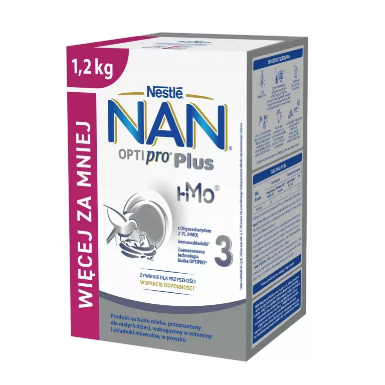 NESTLE NAN OPTIPRO PLUS 3 HM-O, MLEKO MODYFIKOWANE 1,2 KG