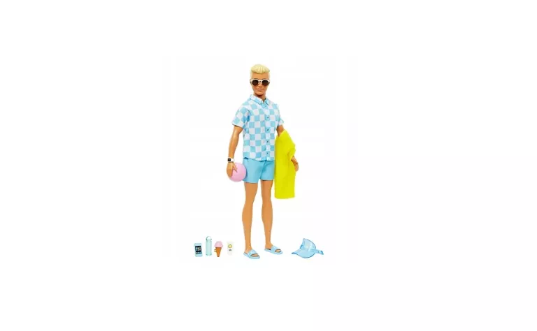 LALKA BARBIE KEN NA PLAŻY Z AKCESORIAMI