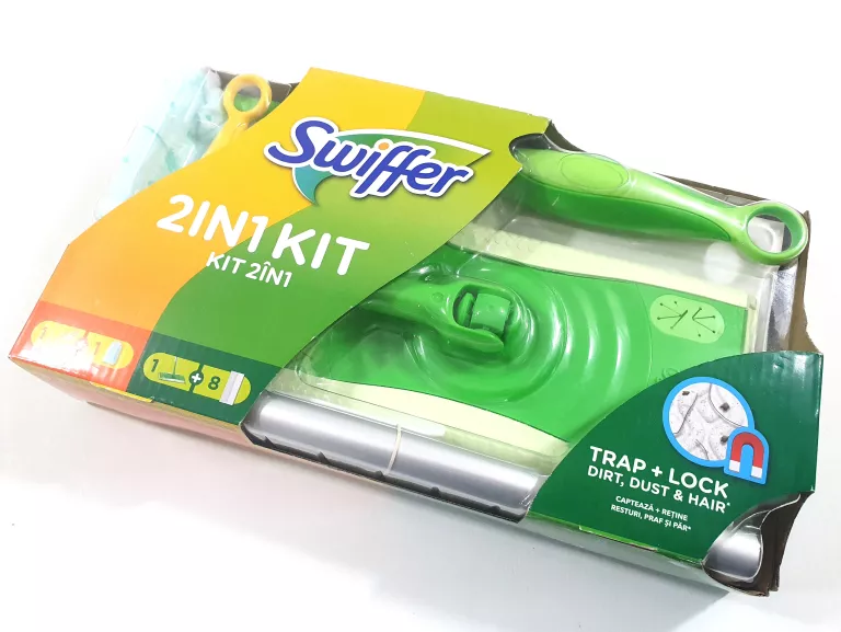 SWIFFER 2IN1 KIT ZESTAW MOP I WKŁADY + MIOTEŁKA DO KURZU