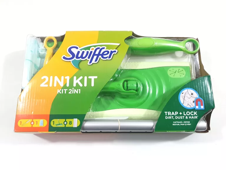 SWIFFER 2IN1 KIT ZESTAW MOP I WKŁADY + MIOTEŁKA DO KURZU