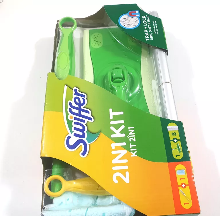 SWIFFER 2IN1 KIT ZESTAW MOP I WKŁADY + MIOTEŁKA DO KURZU