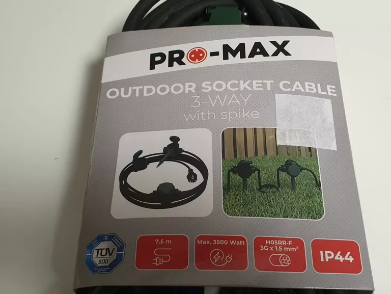 PRZEDŁUŻACZ ZEWNĘTRZNY OUTDOOR PRO-MAX 3500W 7,5M