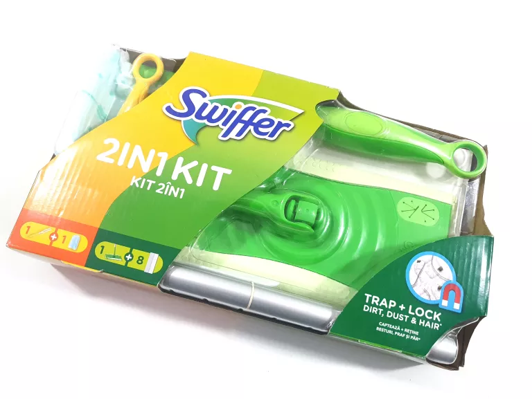 SWIFFER 2IN1 KIT ZESTAW MOP I WKŁADY + MIOTEŁKA DO KURZU