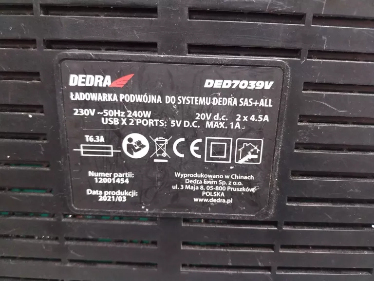 ZAKRĘTARKA UDAROWA DEDRA DED7145 + AKUMULATOR, ŁADOWARKA