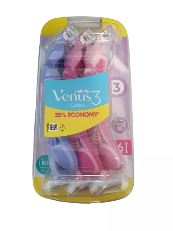 GILLETTE VENUS 3 COLORS MASZYNKI JEDNORAZOWE 6 SZTUK