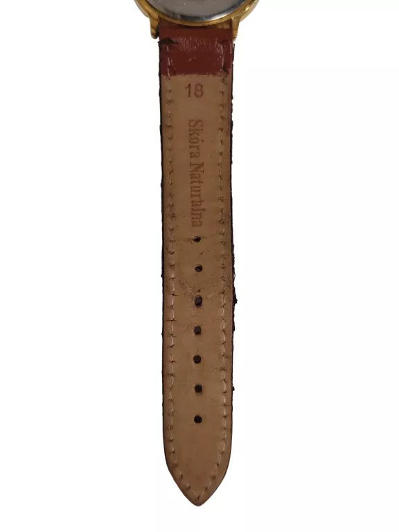 ZEGAREK MĘSKI POZŁACANY 14K BISSET 70095 NA SKÓRZANYM PASKU 35 MM