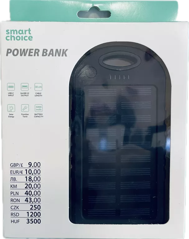 POWERBANK SMART CHOICE 5000 MAH SOLARNY