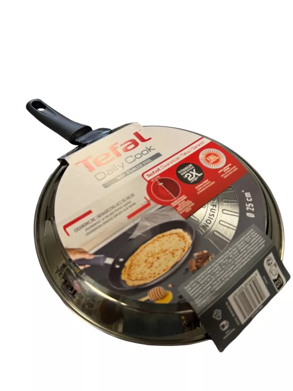 PATELNIA NALEŚNIKOWA TEFAL DAILY 25 TYTANOWA INOX INDUKCJA N0WA!