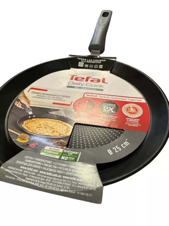 PATELNIA NALEŚNIKOWA TEFAL DAILY 25 TYTANOWA INOX INDUKCJA N0WA!