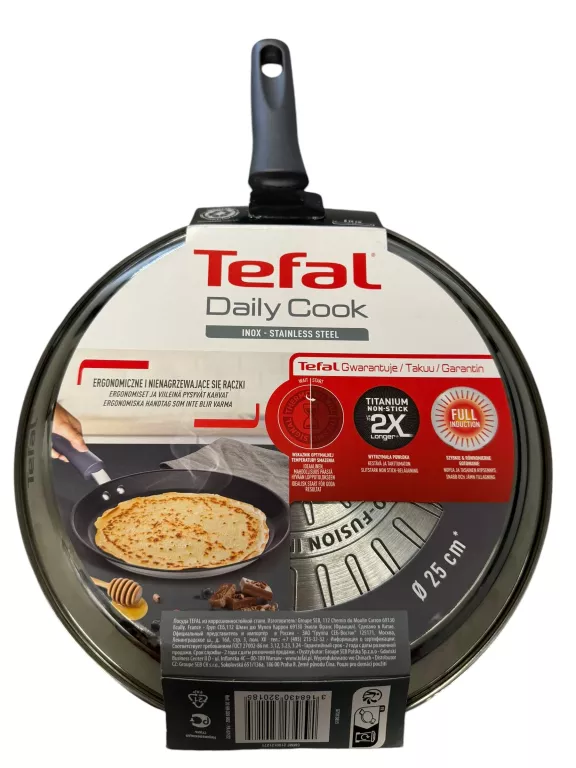 PATELNIA NALEŚNIKOWA TEFAL DAILY 25 TYTANOWA INOX INDUKCJA N0WA!