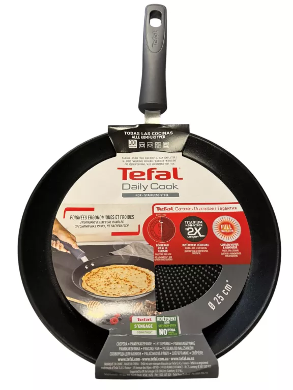 PATELNIA NALEŚNIKOWA TEFAL DAILY 25 TYTANOWA INOX INDUKCJA N0WA!