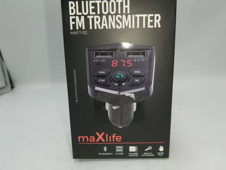 TRANSMITER SAMOCHODOWY BLUETOOTH MAXLIFE FM