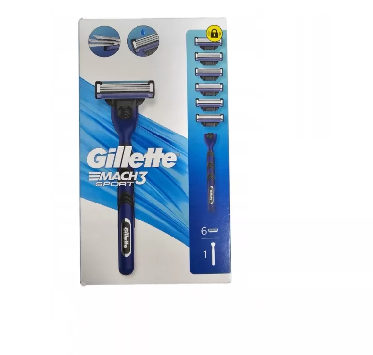 GILLETTE MACH 3 SPORT RĄCZKA + 6 SZT WKŁADÓW DO MASZYNEK