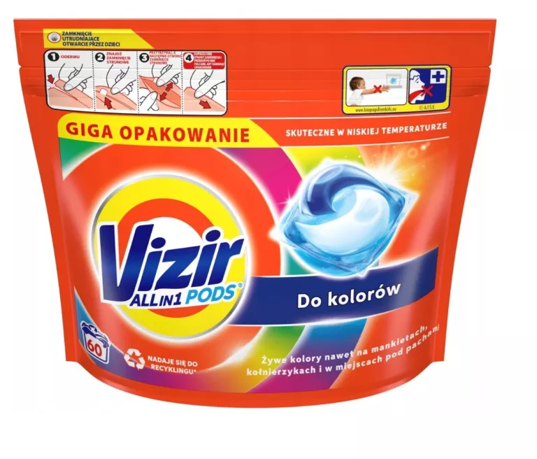 KAPSUŁKI DO PRANIA ALL IN 1 PODS DO KOLORU 60 SZT. VIZIR