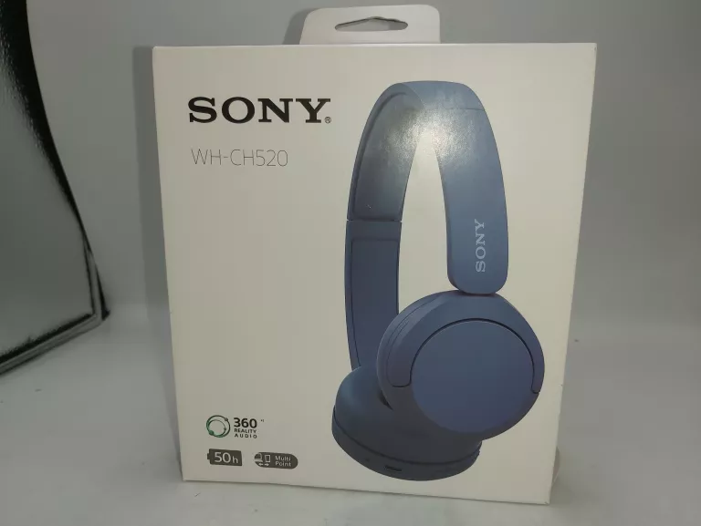 SŁUCHAWKI BLUETOOTH SONY WH-CH520 NIEBIESKIE, KOMPLET!!!