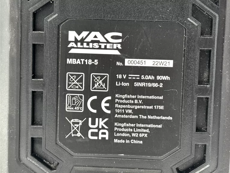 AKUMULATOR BATERIA MACALLISTER MBAT18-5 18V 5.0AH LI-ION