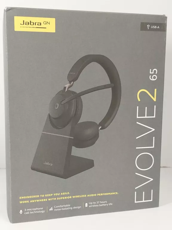 SŁUCHAWKI BEZPRZEWODOWE JABRA EVOLVE2 65 MS STACJA