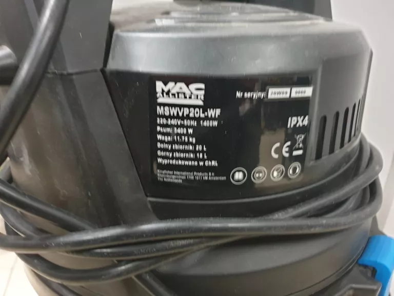 ODKURZACZ PRZEMYSŁOWY MACALLISTER MSWVP20L-WF 3400W