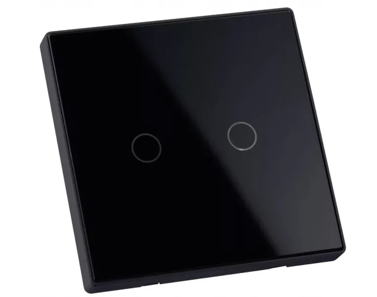 WŁĄCZNIK PODWÓJNY Z KONDENSATOREM CZARNY SMART WIFI TUYA POLUX