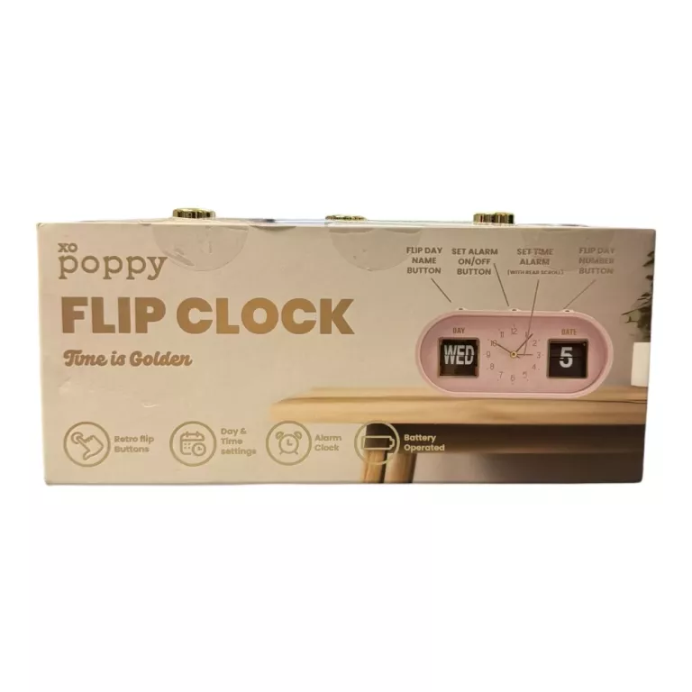 ZEGAREK FLIP CLOCK XO POPPY