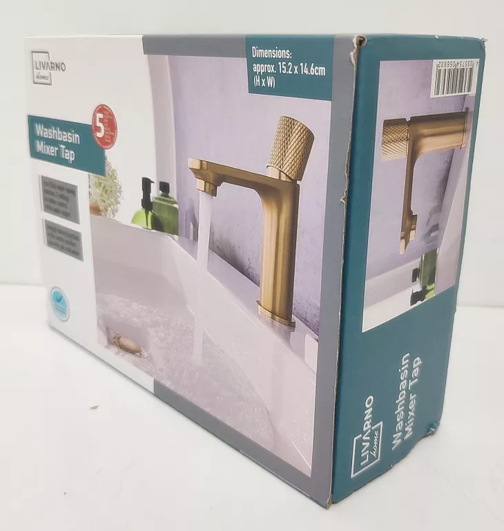 LIVARNO HOME BATERIA UMYWALKOWA MIXER TAP ZŁOTA