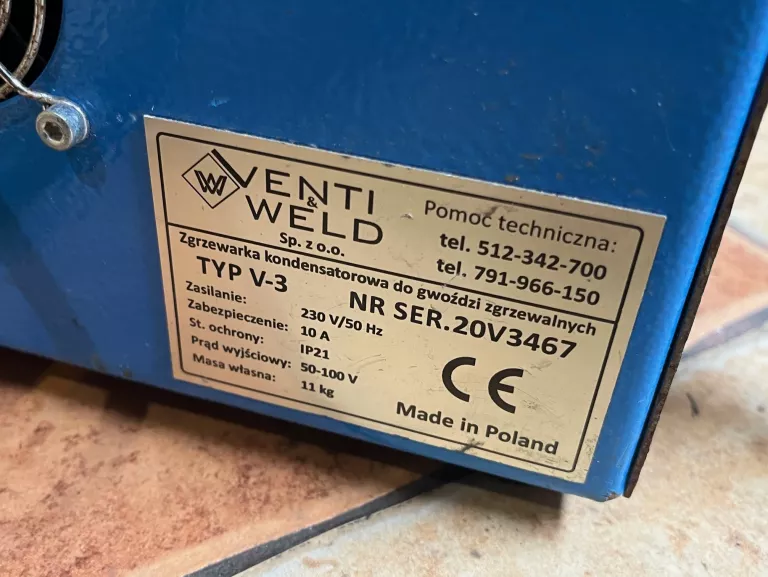 ZGRZEWARKA KONDENSATOROWA VENTI WELD V3 KOMPLET W SKRZYNI