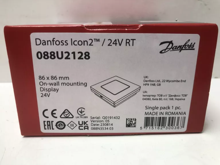 DANFOSS ICON ROOM THERMOSTAT 088U2128