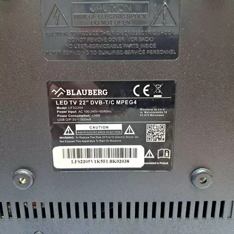 TELEWIZOR BLAUBERG LED TV 22