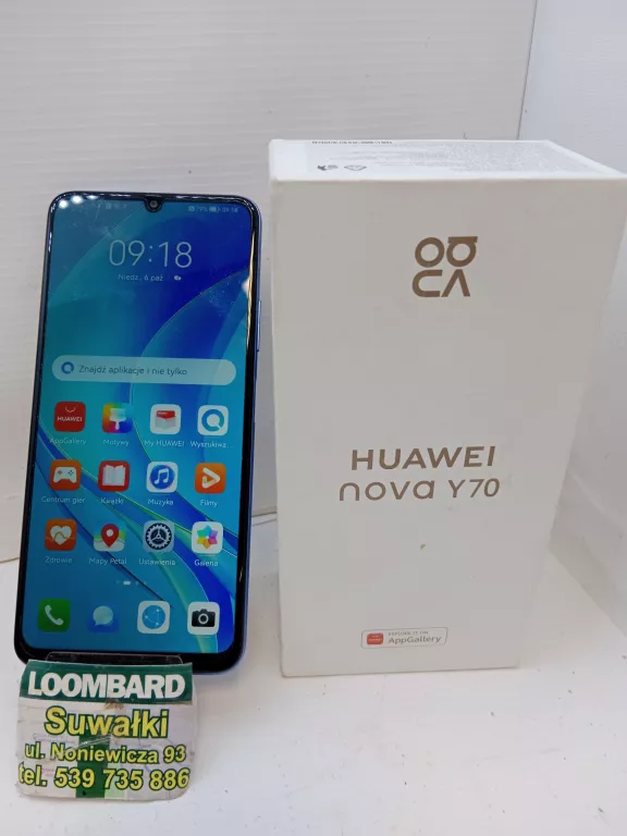 TELEFON SMARTFON HUAWEI NOVA Y70  MGA-LX9N 4/128GB+PUDEŁO