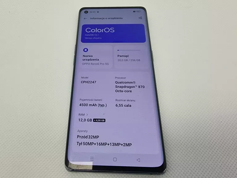 OPPO RENO 6 PRO 5G 12/256GB DUAL SIM