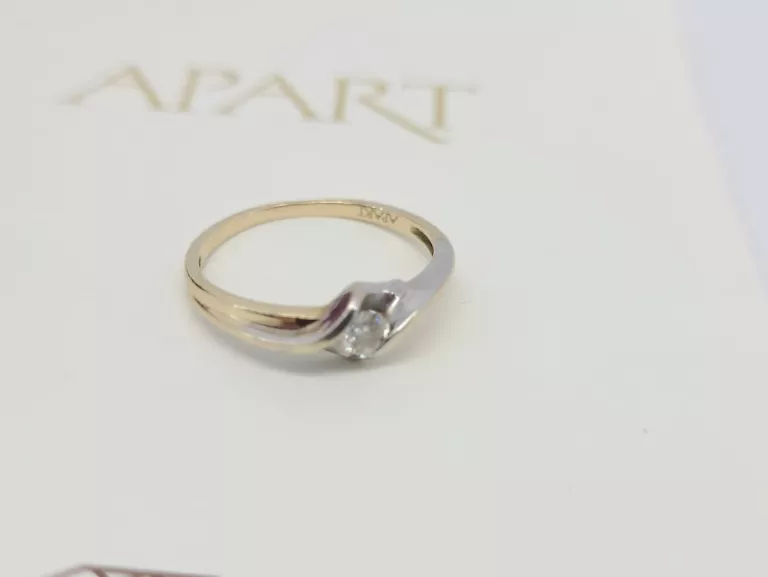 APART PIERŚCIONEK Z ZŁOTA Z BRYLANTEM 0,10 CT PR 585 R9