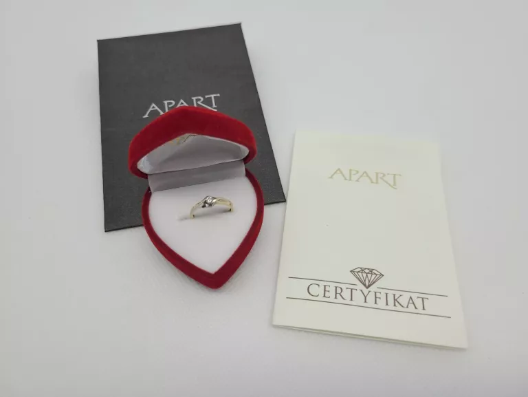 APART PIERŚCIONEK Z ZŁOTA Z BRYLANTEM 0,10 CT PR 585 R9