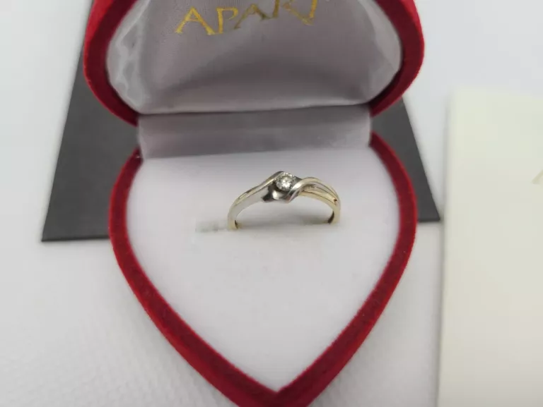 APART PIERŚCIONEK Z ZŁOTA Z BRYLANTEM 0,10 CT PR 585 R9