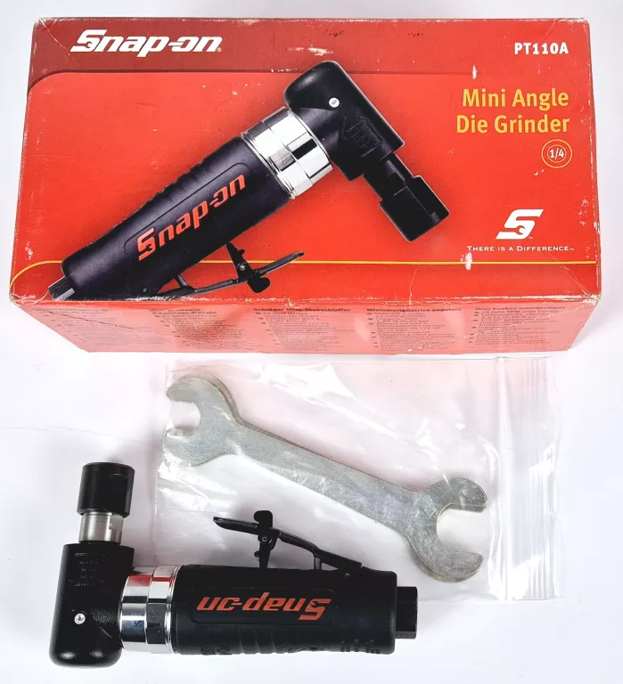 MINISZLIFIERKA PNEUMATYCZNA SNAPON PT110A Z TULEJĄ ZACISKOWĄ KĄTOWĄ 1/4