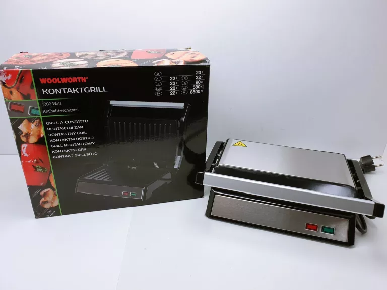 GRILL ELEKTRYCZNY KONTAKTOWY WOOLWORTH 1000W KOMPLET