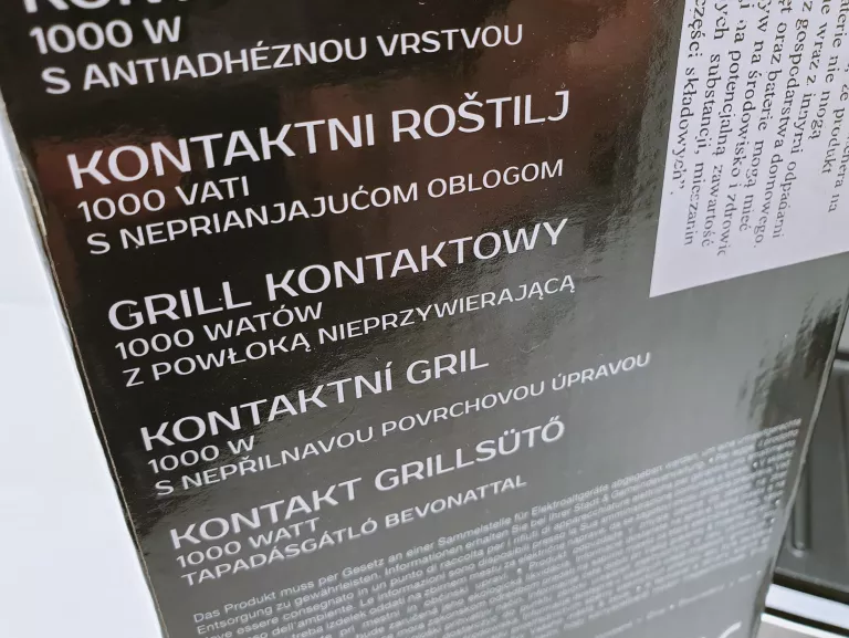 GRILL ELEKTRYCZNY KONTAKTOWY WOOLWORTH 1000W KOMPLET