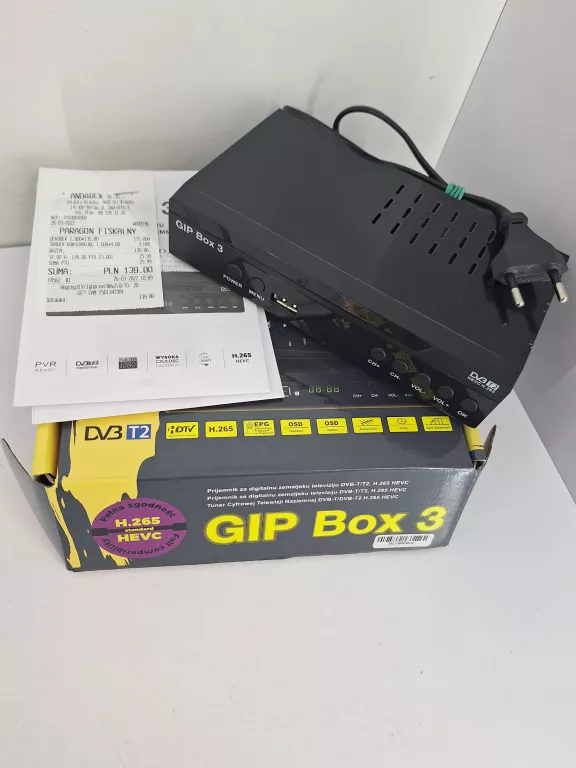 DEKODER DVB-T2 GIP BOX 3 BEZ PILOTA !!!!